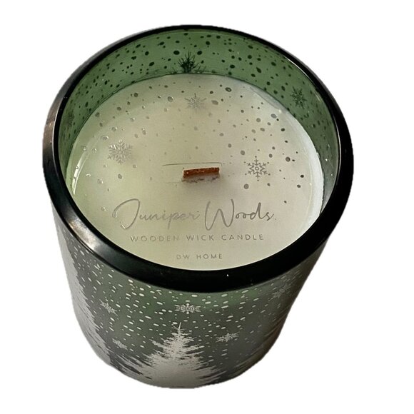 Hand Poured Scented Jar Candle DW Home Juniper Woods 12.7oz/360g Wooden Wick NWT - Picture 3 of 8